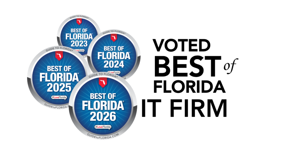 Radiant Technology Solutions recognized with Best of Florida awards in 2023, 2024, 2025, and 2026 for excellence in managed IT services, cybersecurity, cloud solutions, and business technology support.